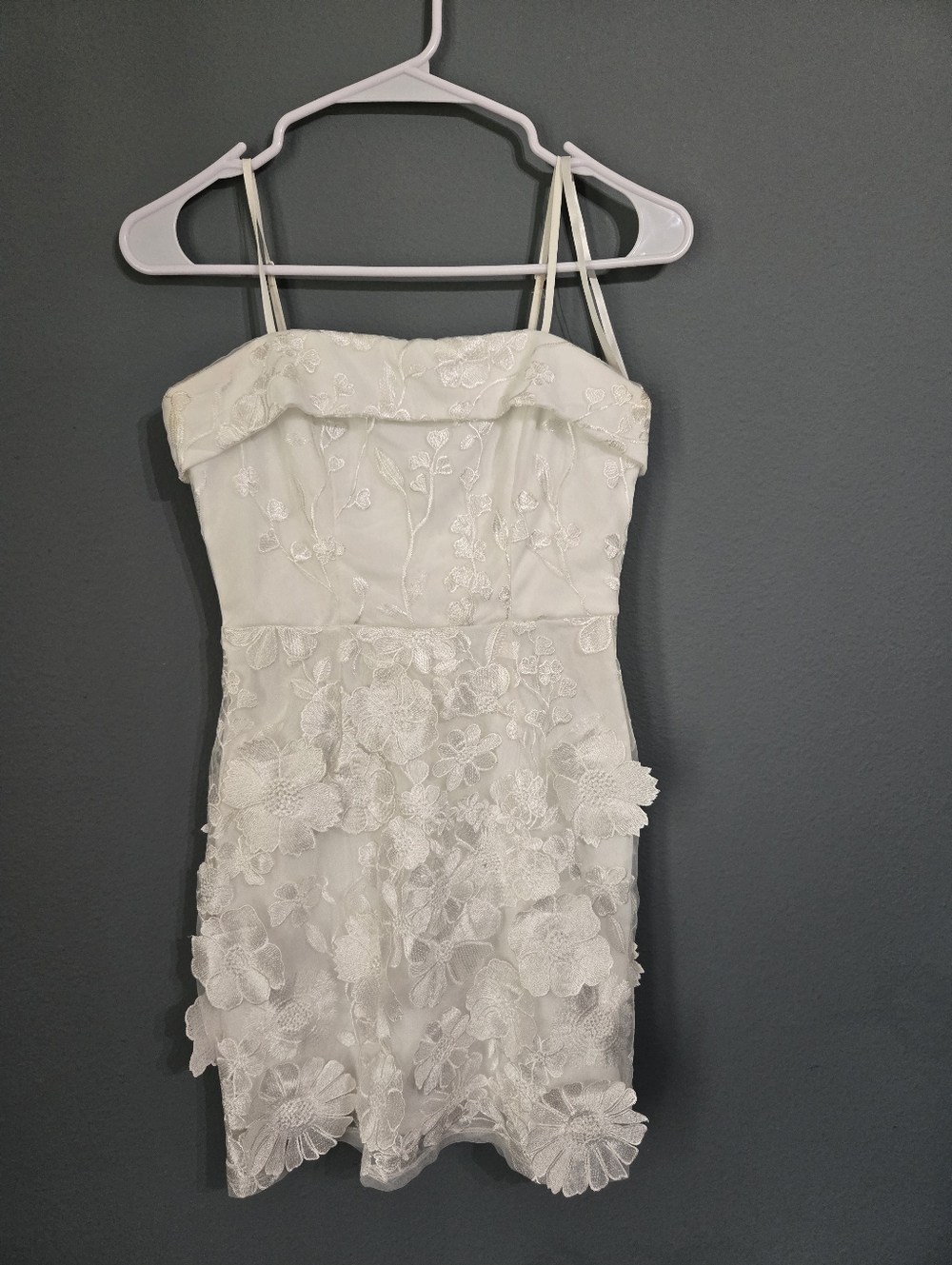 City Studio White Floral Lace Mini Dress
